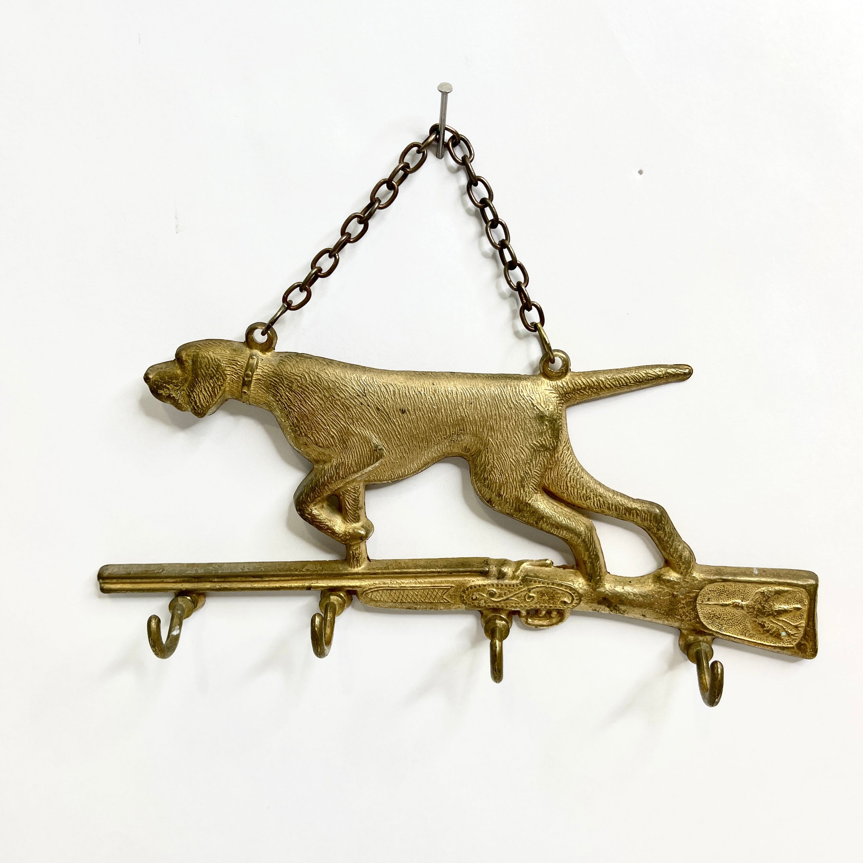 Vintage Brass Hunting Dog Key Rack – Vintage Point