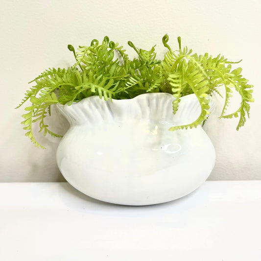 White Ruffled Wall Pocket
