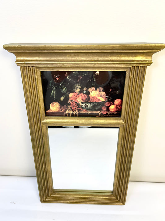 Vintage Trumeau Mirror with Fruit Still Life