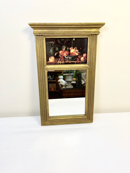 Vintage Trumeau Mirror with Fruit Still Life