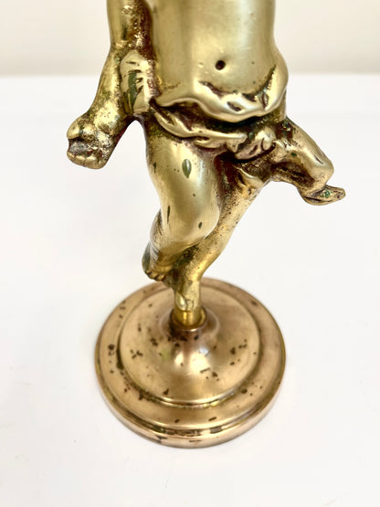 Antique Bronze Cherub Candle Holder
