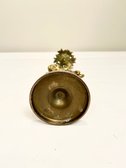 Antique Bronze Cherub Candle Holder