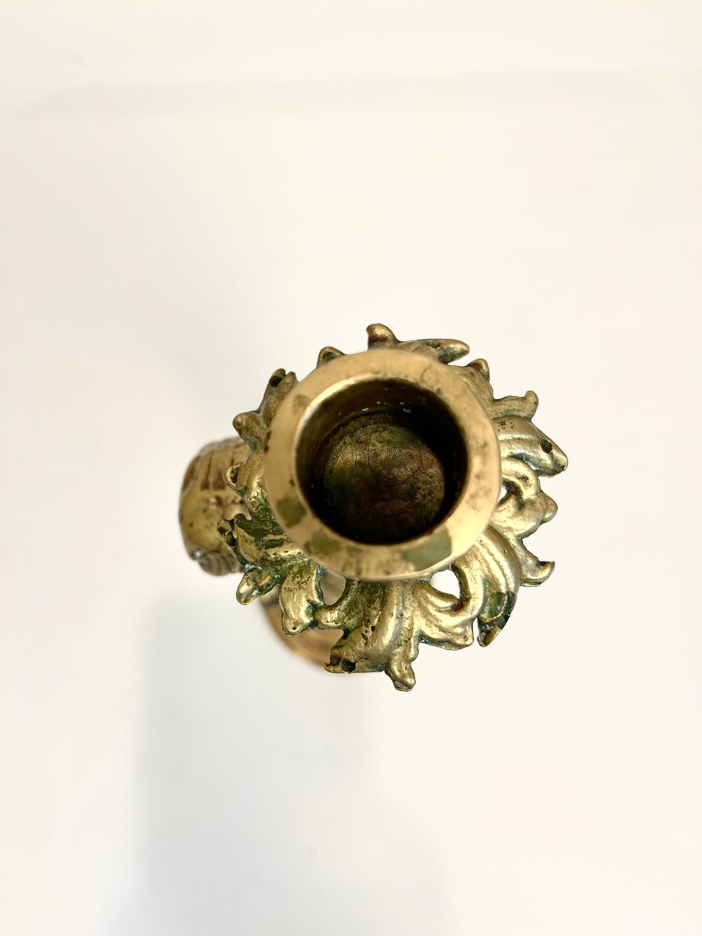 Antique Bronze Cherub Candle Holder