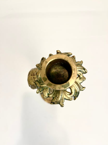 Antique Bronze Cherub Candle Holder