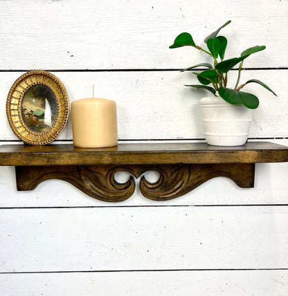 Vintage Carved Wood Shelf