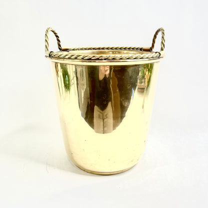 Vintage Brass Bucket, Solid Brass, Champagne Chiller, Ice Bucket, Fathers Day Barware