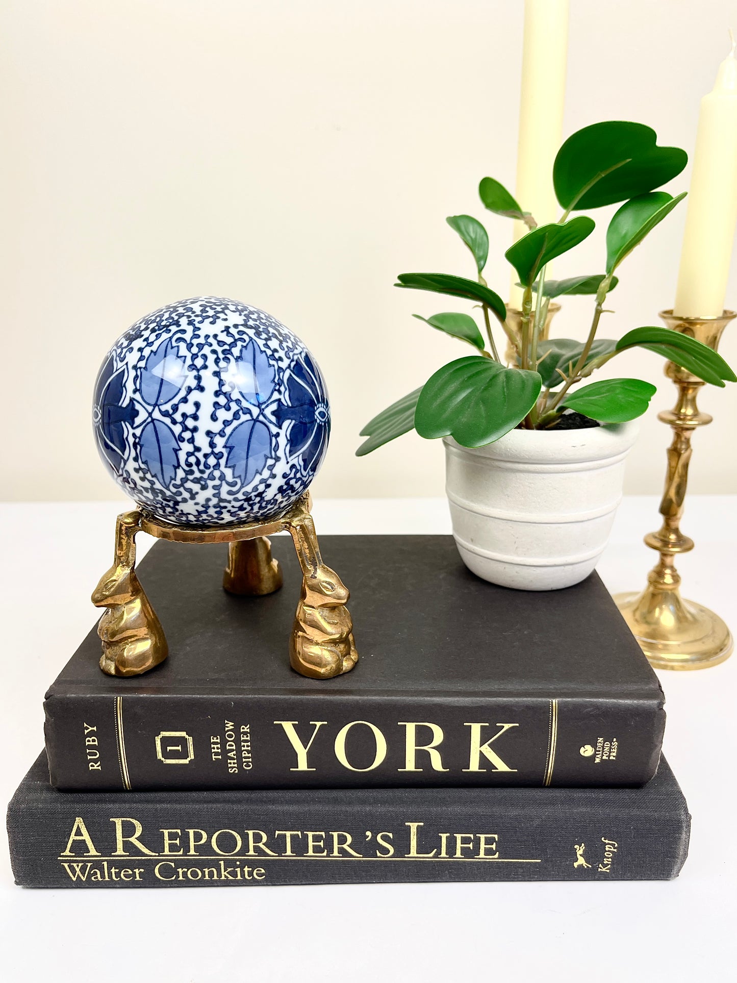 Vintage Ball on Brass Stand