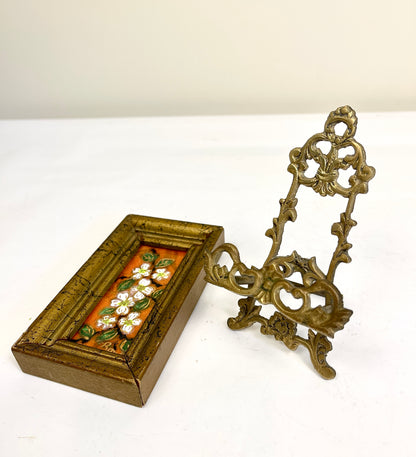 Vintage Enamel on Copper with Small Easel