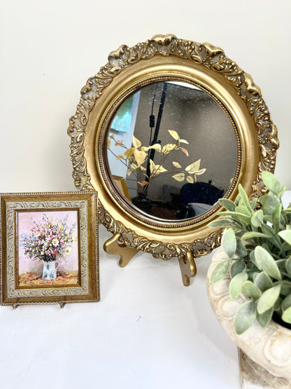 Gold Ornate Round Mirror