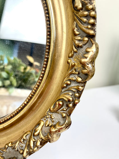 Gold Ornate Round Mirror