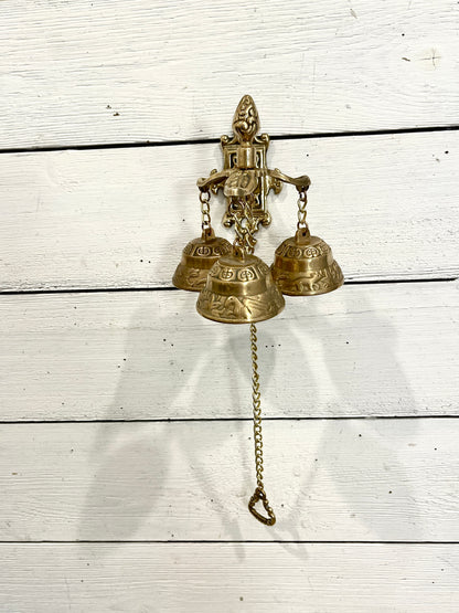 Triple Hanging Brass Bells