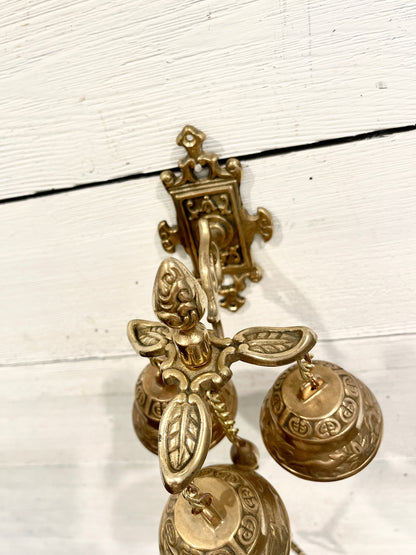 Triple Hanging Brass Bells