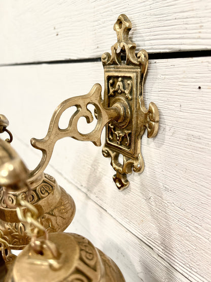 Triple Hanging Brass Bells