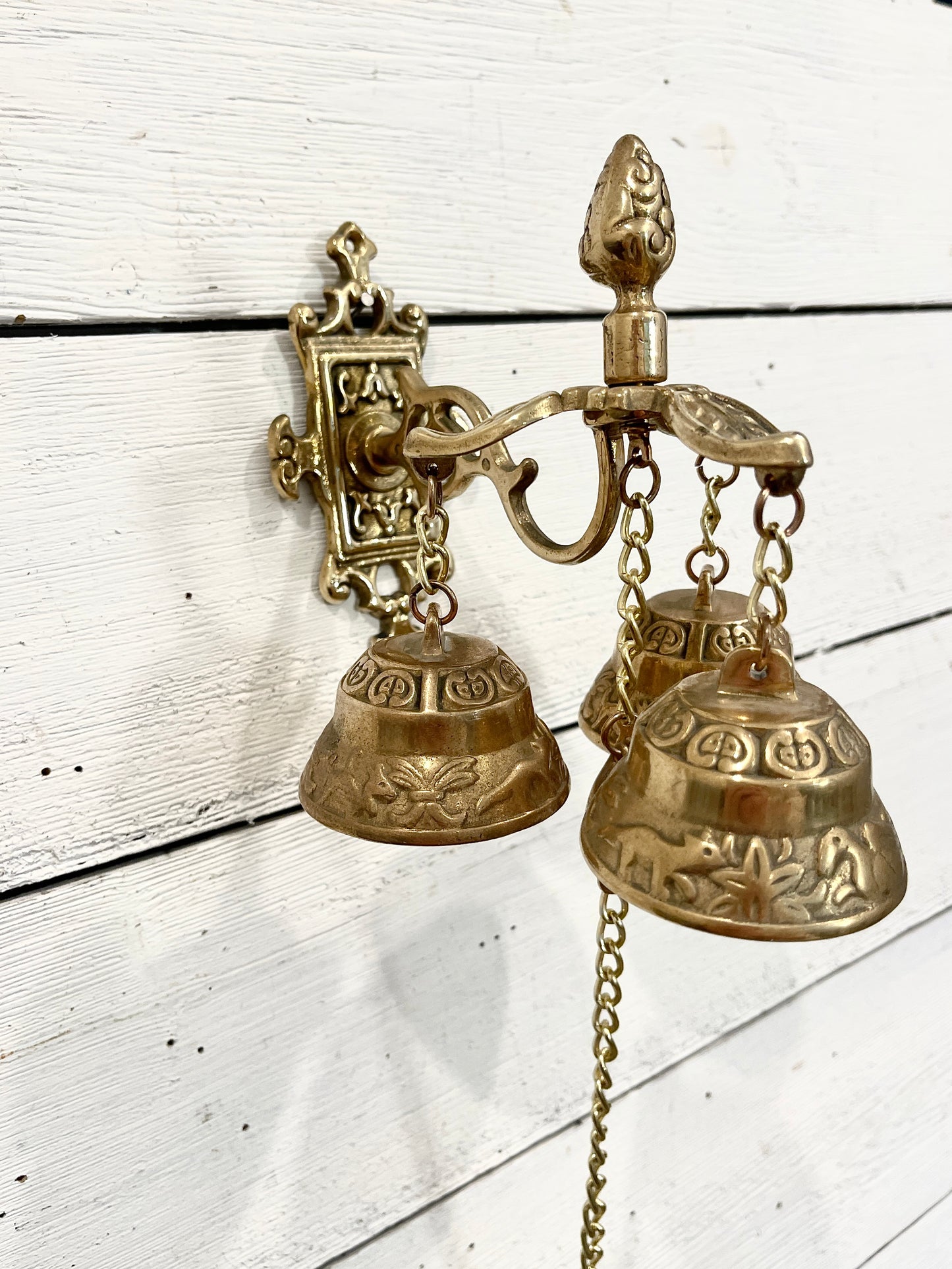 Triple Hanging Brass Bells