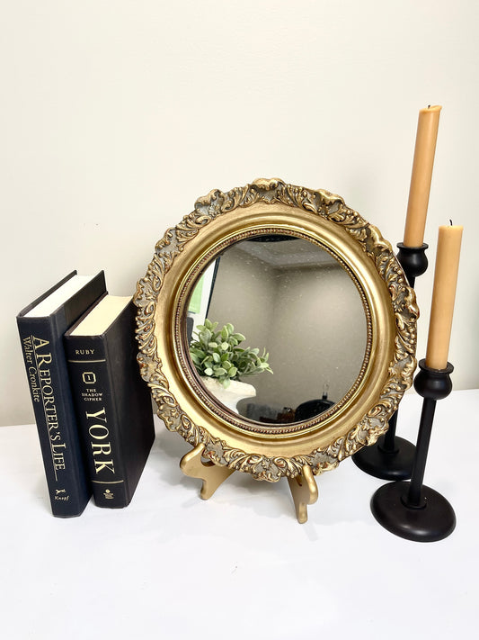 Gold Ornate Round Mirror