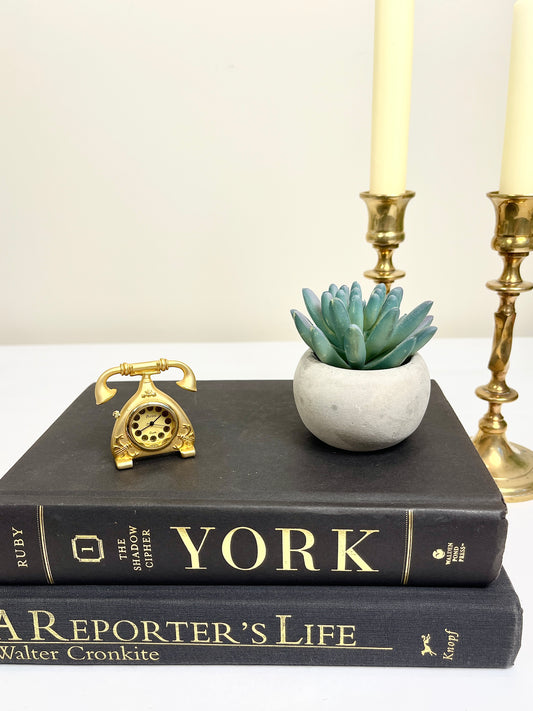 Brass Miniature Telephone Clock