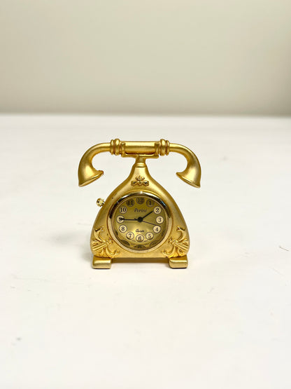 Brass Miniature Telephone Clock