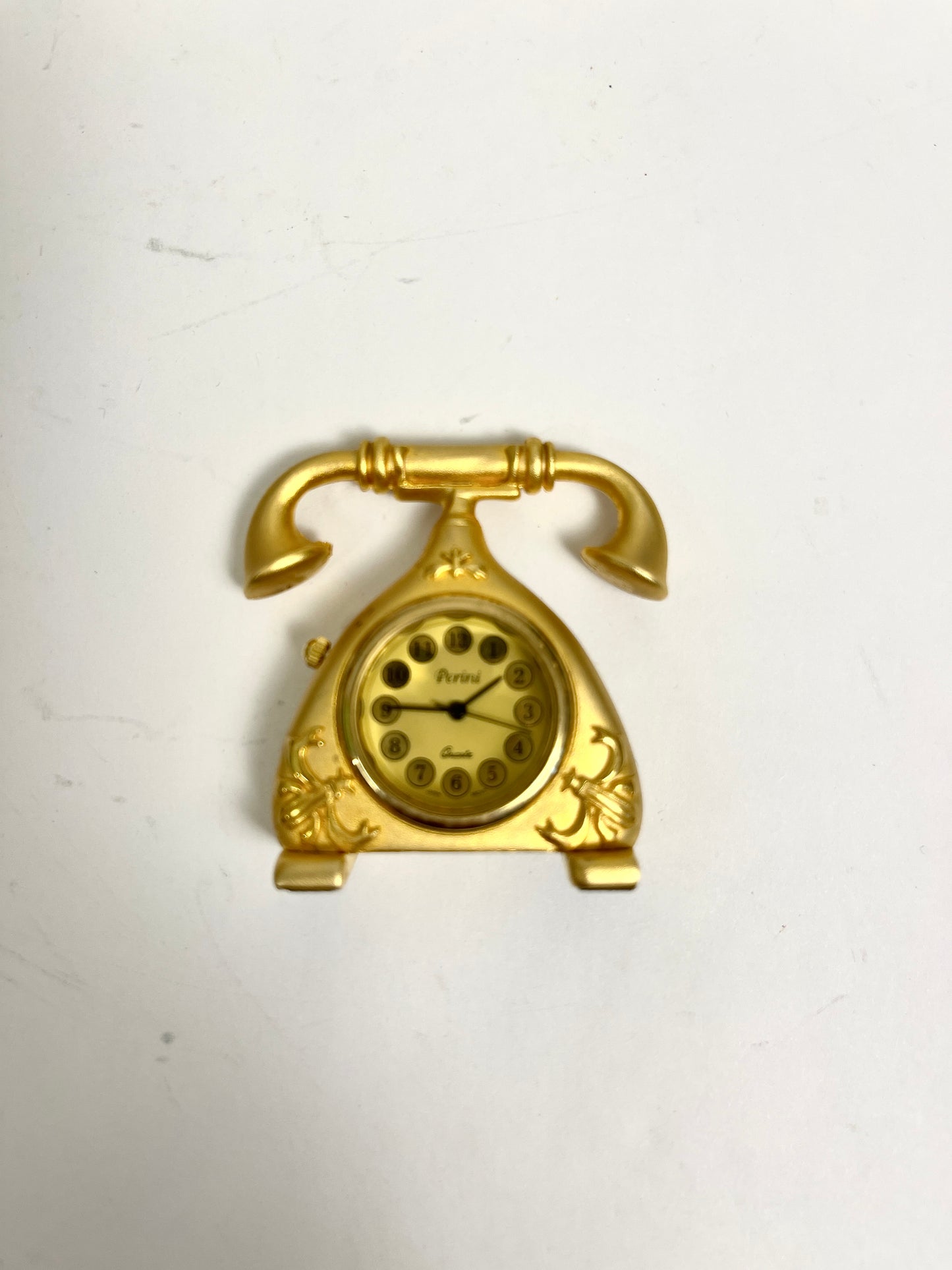 Brass Miniature Telephone Clock