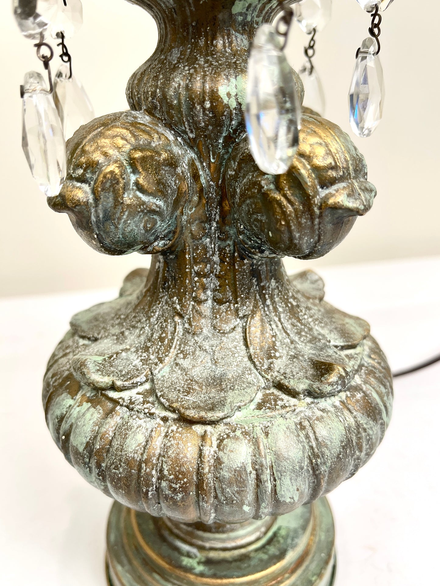 Vintage Ornate Verdigris Lamp