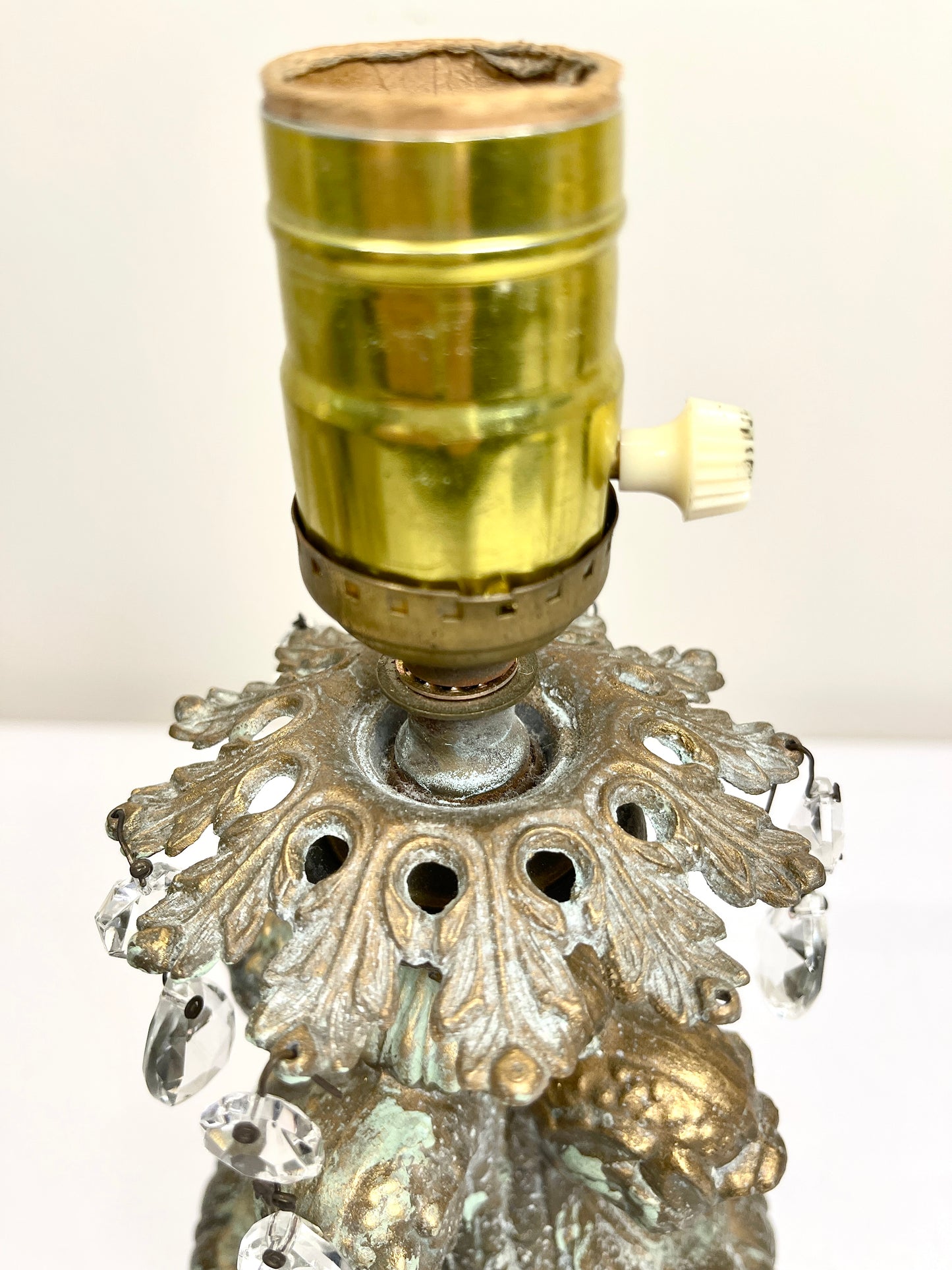 Vintage Ornate Verdigris Lamp