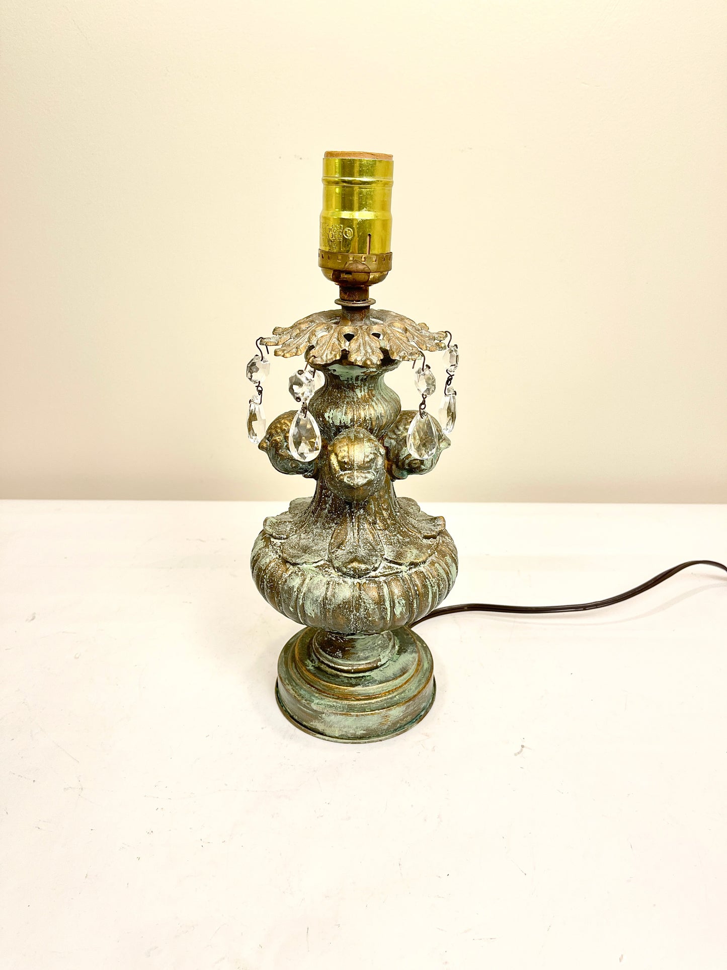 Vintage Ornate Verdigris Lamp