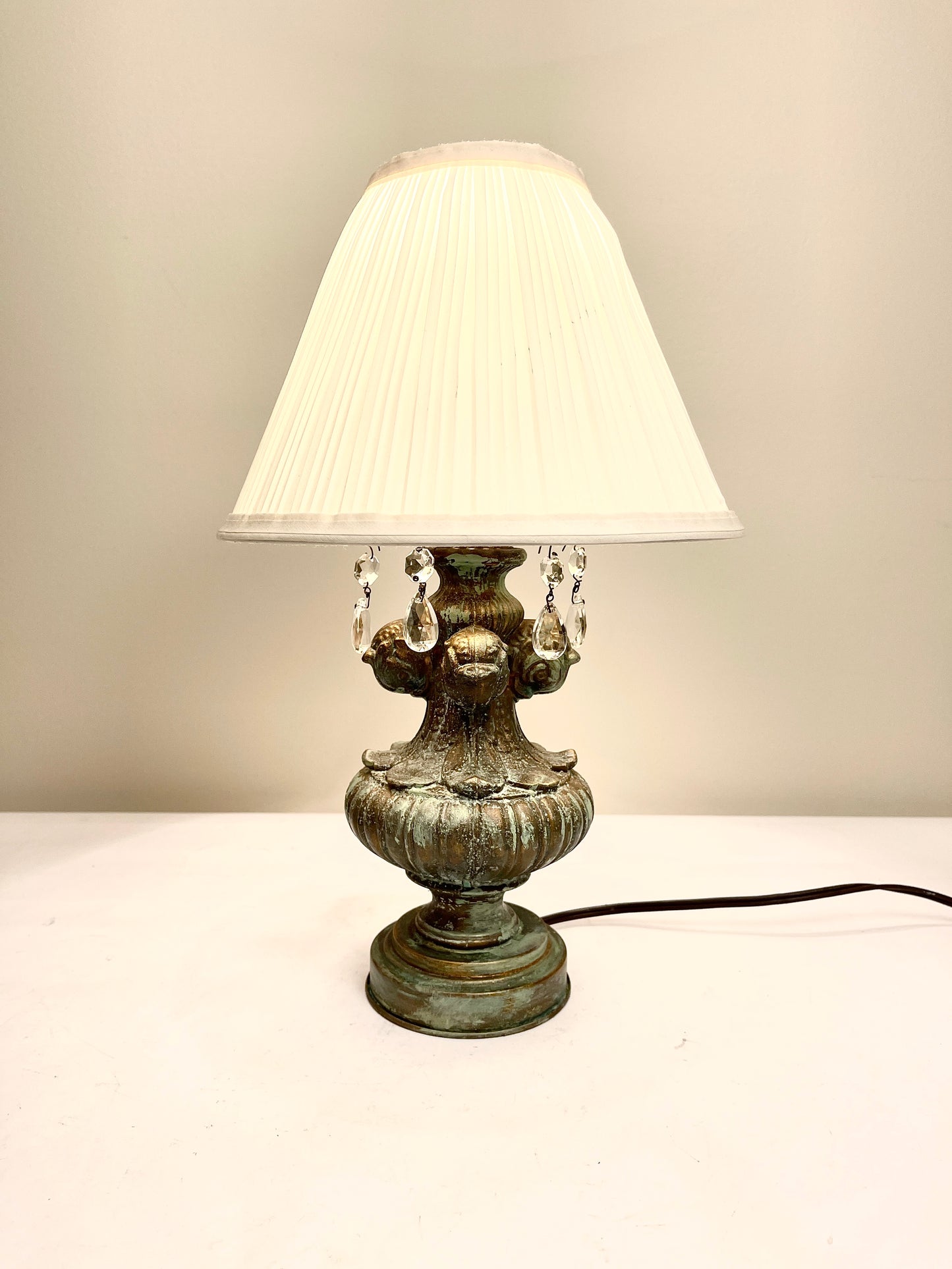 Vintage Ornate Verdigris Lamp