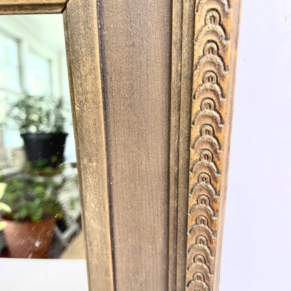 Antique Wood Mirror with Carved Frame