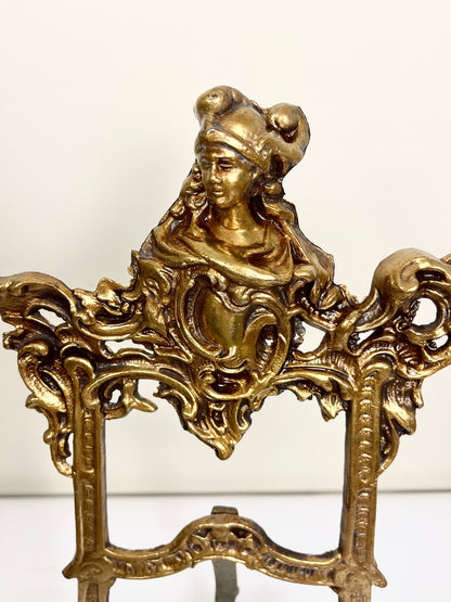 Vintage Brass Folding Ornate Easel - Large