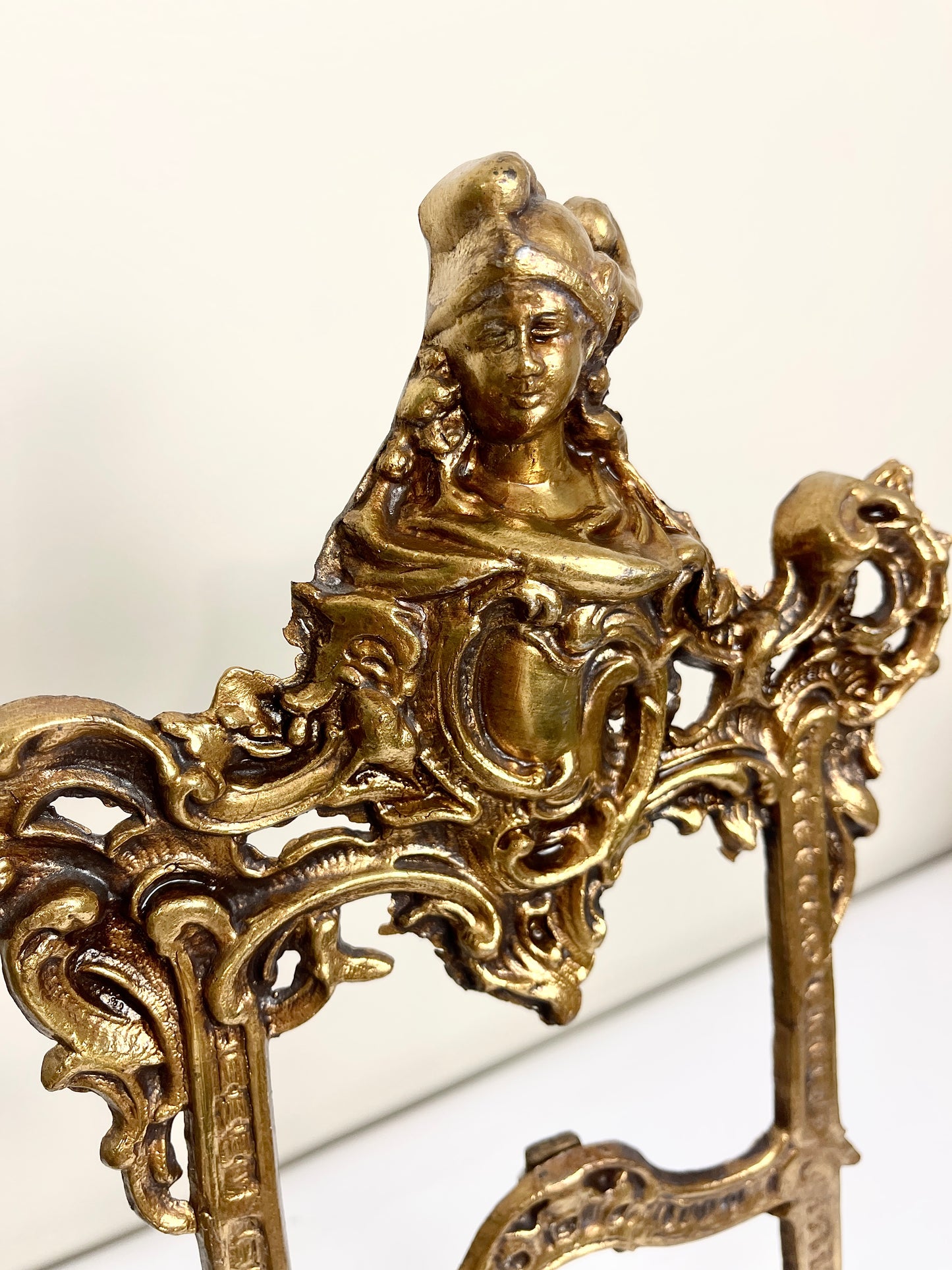 Vintage Brass Folding Ornate Easel - Large