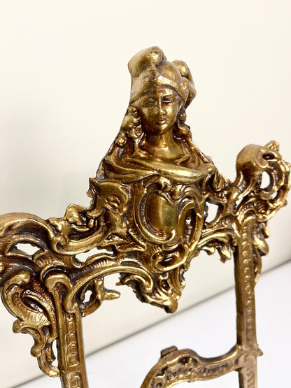 Vintage Brass Folding Ornate Easel - Large