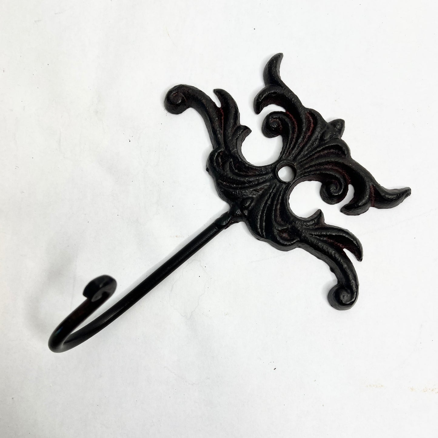 Vintage Wrought Iron Decorative Black Hook