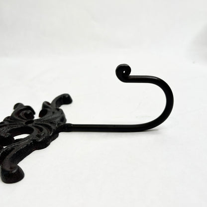 Vintage Wrought Iron Decorative Black Hook