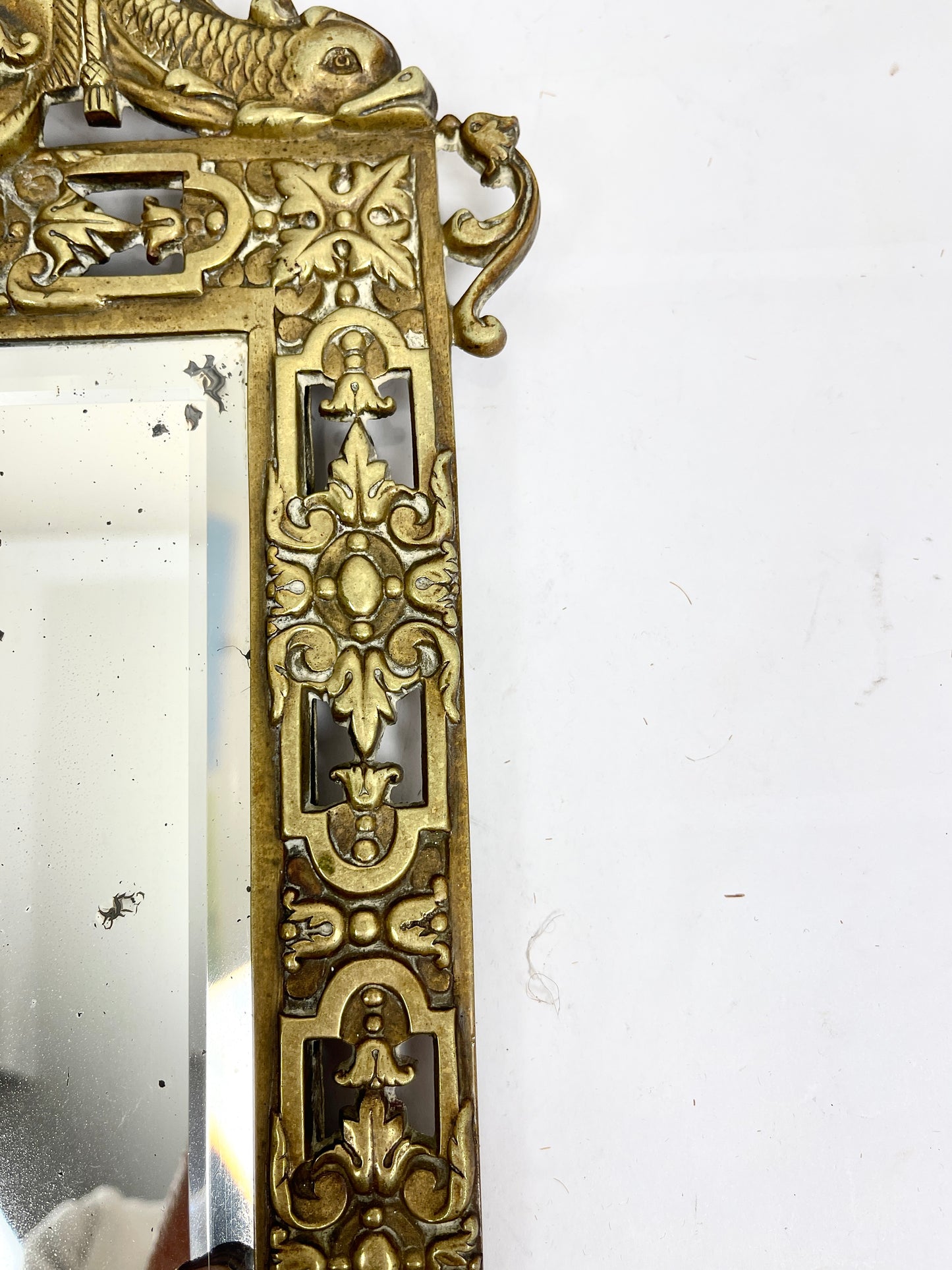 Antique Bronze Mirror with Two Candle Sconces