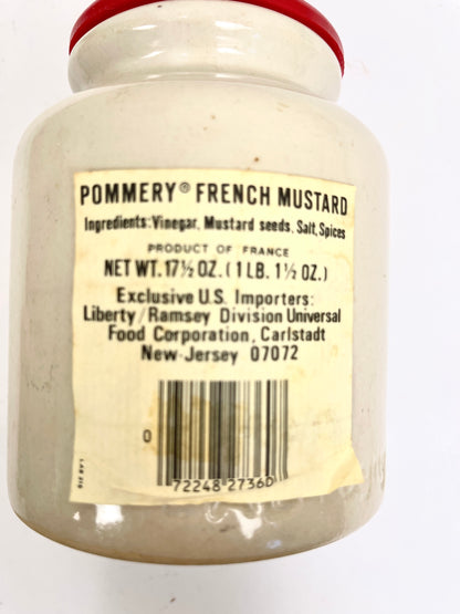 French Stoneware Mustard Crock: Vintage LAB Lagny