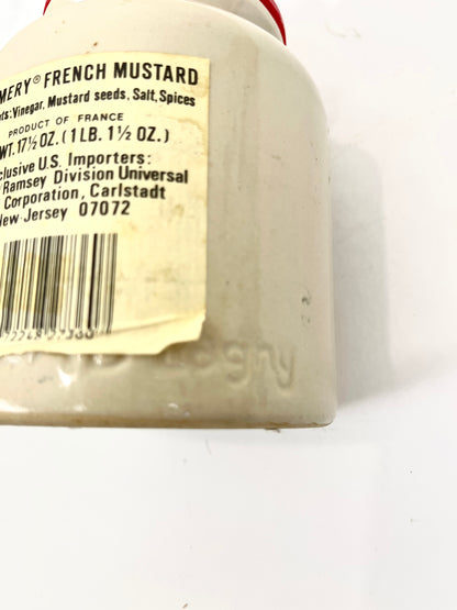 French Stoneware Mustard Crock: Vintage LAB Lagny