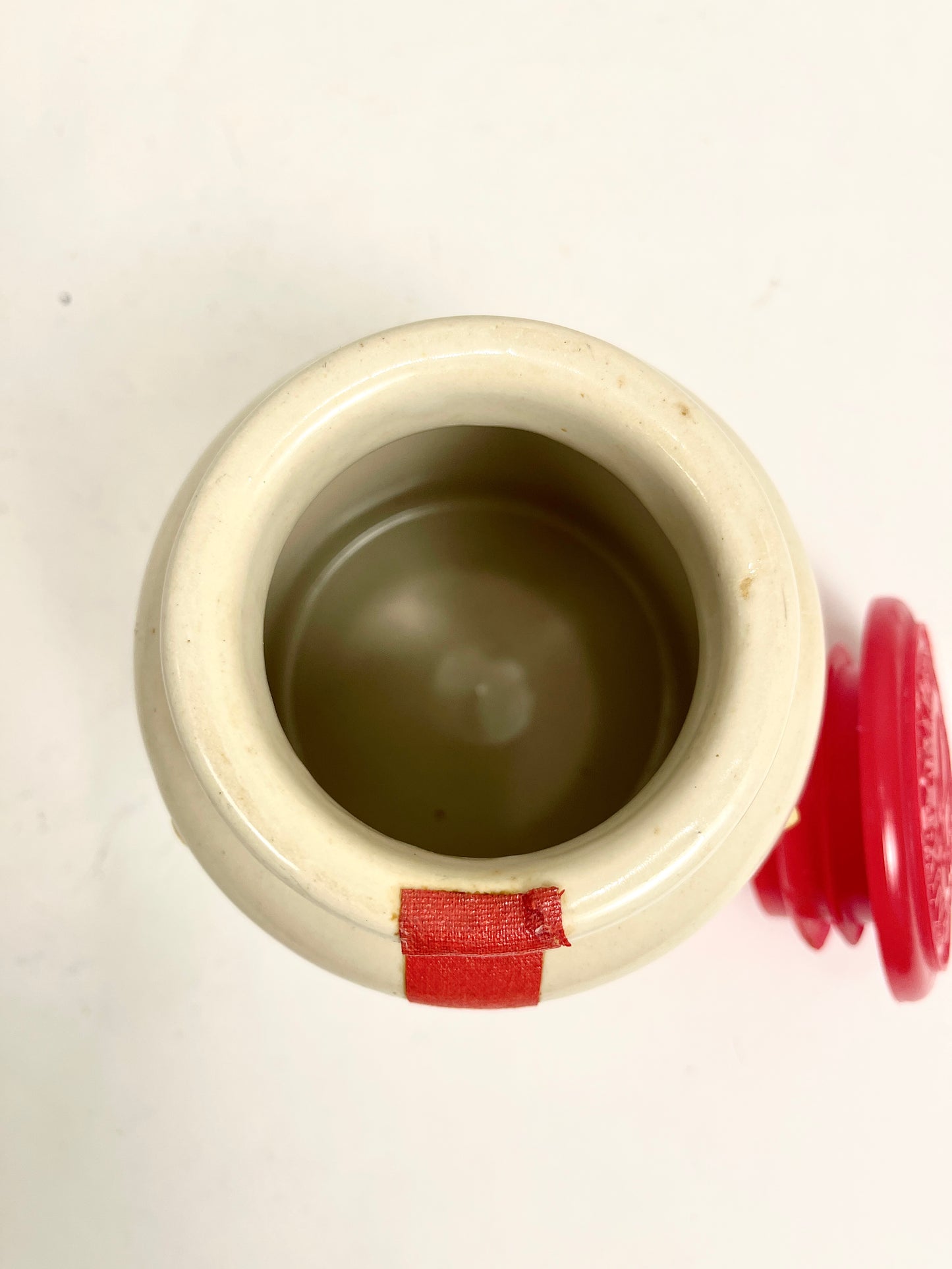 French Stoneware Mustard Crock: Vintage LAB Lagny