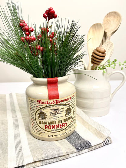 French Stoneware Mustard Crock: Vintage LAB Lagny