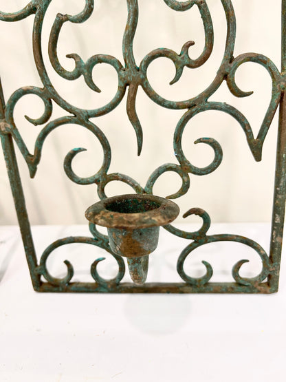 Verdigris Candleholder Pair