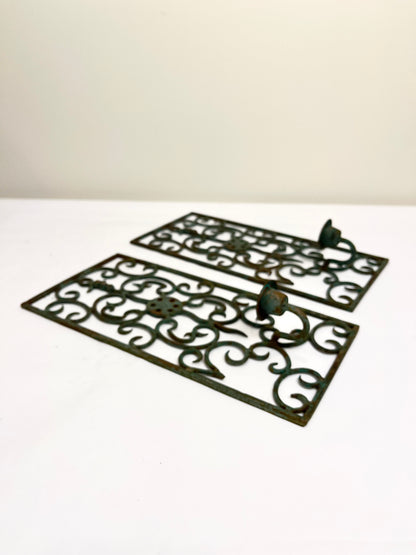 Verdigris Candleholder Pair
