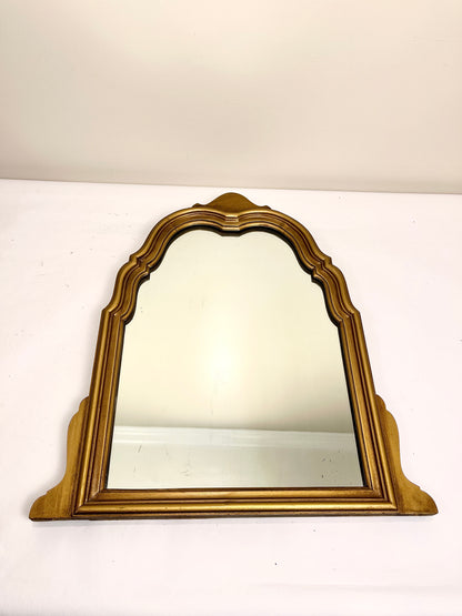 Vintage Gold Wood Mirror: Arch Top