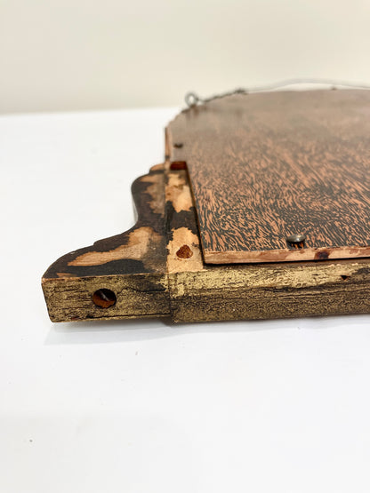 Vintage Gold Wood Mirror: Arch Top