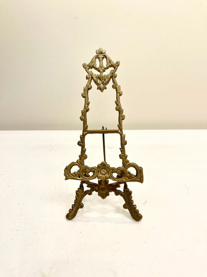 Vintage Brass Folding Ornate Easel