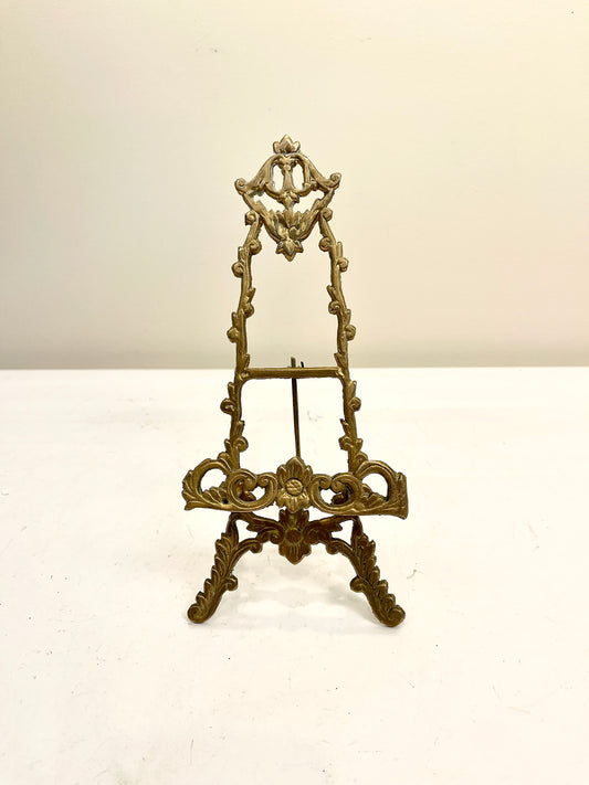 Vintage Brass Folding Ornate Easel