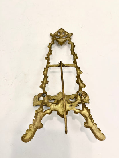 Vintage Brass Folding Ornate Easel