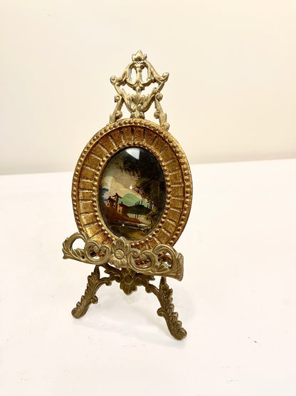 Vintage Brass Folding Ornate Easel