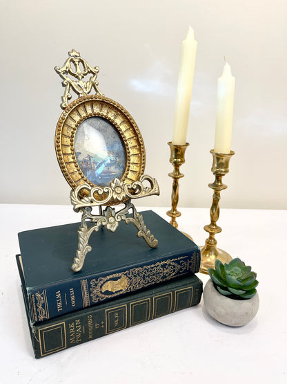 Vintage Brass Folding Ornate Easel