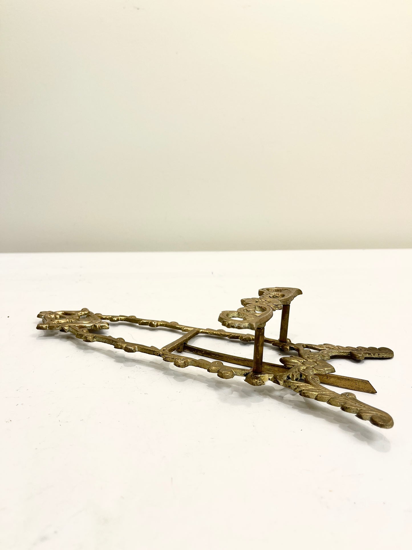 Vintage Brass Folding Ornate Easel