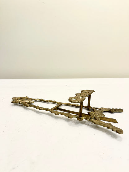 Vintage Brass Folding Ornate Easel