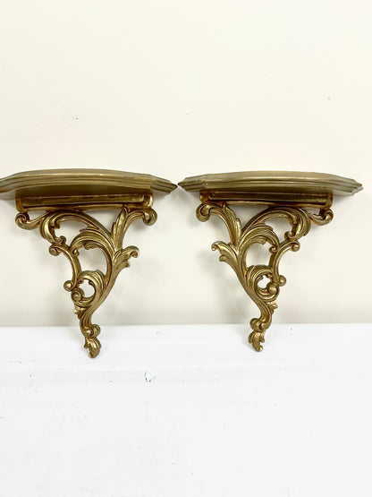 Gold Demilune Shelves