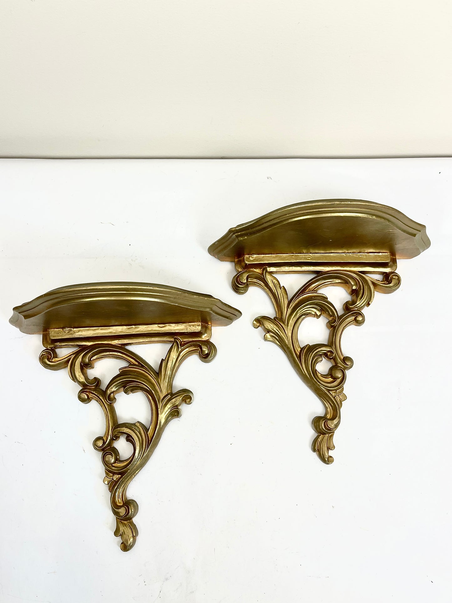 Gold Demilune Shelves